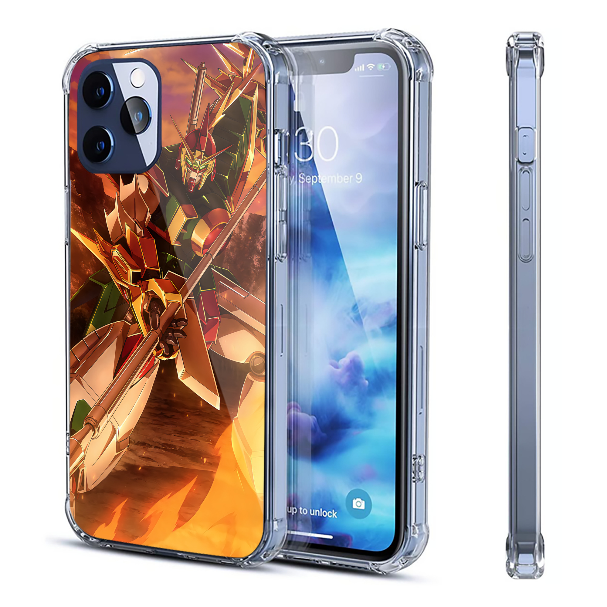 （画像用） 機動戦士ガンダム Mobile Suit Gundam 【iPhone 12シリーズ対応】透明スマホケース（クリアソフトケース）